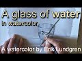 A glass of water in watercolor
