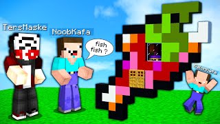 BALON KAFA İLE NOOB'a BALIK EVİ YAPTIK ! - Minecraft