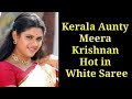Kerala Aunty Meera Krishnan Hot in White Saree