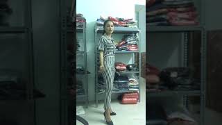 Jumpsuits Đồ Bay Sọc Cổ Sơ Mi Tay Ngắn 2 Túi Xinh Xắn 929