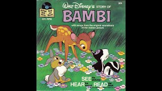Bambi Walt Disney Read-Along Illustrated Book 1977