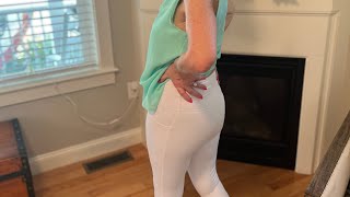 Dani D Trys On White Leggings And Red Leather Pants. Try On
