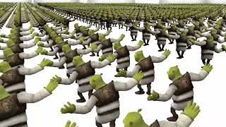 An army of Shrek dancing to shreksophone for 10 hours