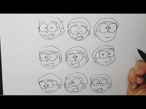 Vẽ nobita các sắc thái/ draw nobita/Ngọc NguyễnTV/Doraemon/vẽ nhân vật hoạt hình.