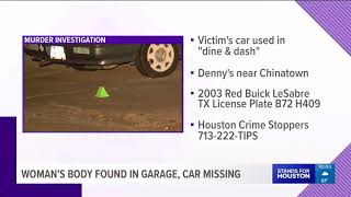 Woman's body found in west Houston garage, car missing