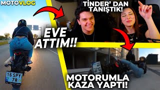 Ti̇nderdan Taniştiğim Kiza Motorumu Verdi̇m Kaza Yapti Eve Attim Motovlog