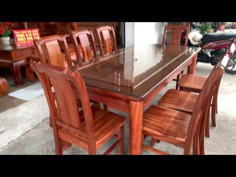 Mẫu bàn ăn gỗ xoan đào gia lai 8 ghế vip . Hàng đặt em Huy ở Hải phòng