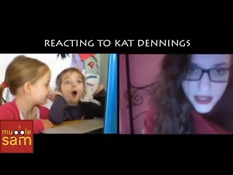 Sophia and Bella watching the video Kat Dennings made for them