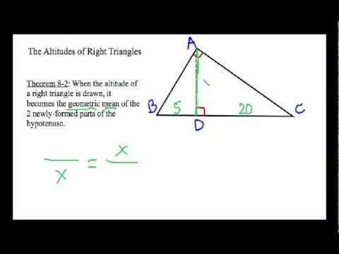 How to Solve Right Triangle Altitude Problems: Geometric Mean #3 - YouTube