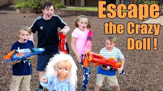 Escape the Crazy Doll! Sneak Attack Nerf Adventure with Ethan and Cole, Extreme 