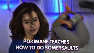 Pokimane Teaches How To Do Somersaults Pokimane Can Do Flip On Twitch