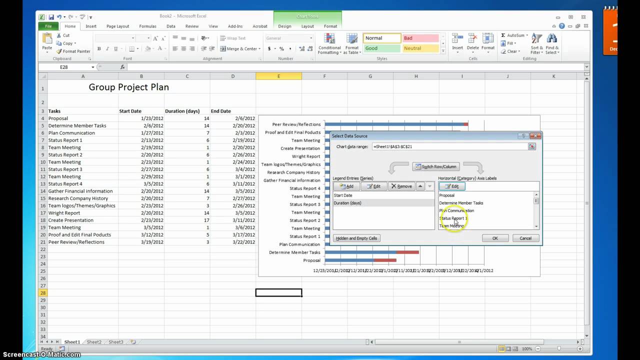 simple excel gantt chart youtube gantt chart youtube