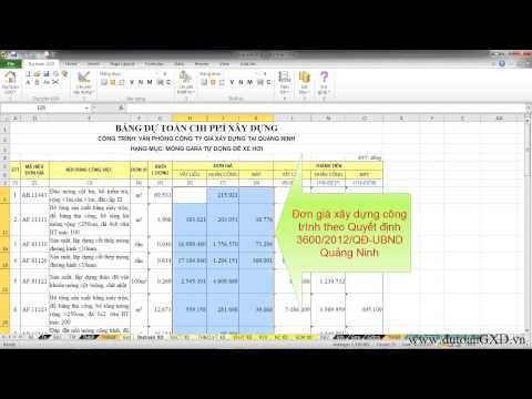 Hướng dẫn lập dự toán theo đơn giá 3600/QĐ-UBND tỉnh Quảng Ninh
