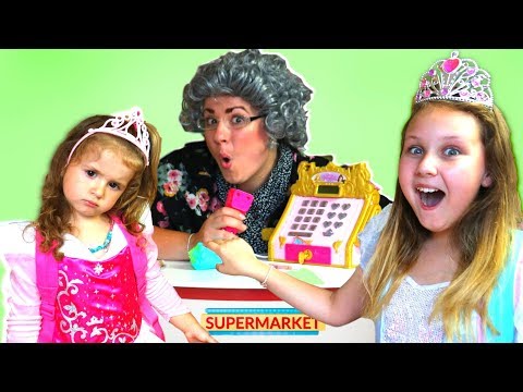 Ruby & Bonnie Pretend Play Shopping at Greedy Granny Grocery Store Super Market Toys