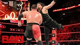 Roman Reigns vs. Samoa Joe - Intercontinental Championship Match: Raw, Jan. 1, 2018 Roman Reigns vs. Samoa Joe - Intercontinental Championship Match: Raw, Jan. 1, 2018