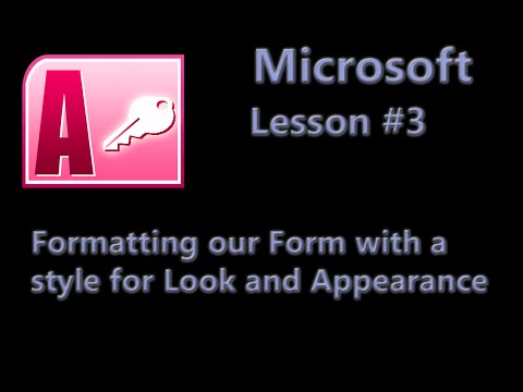Microsoft Access Database Lesson #3 - Formating our Form with a style for look and appearance