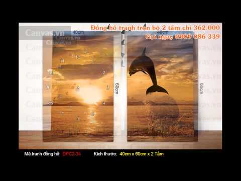 Tranh Đồng Hồ treo tường, Tranh dong ho treo tuong canvas tuyet dep1