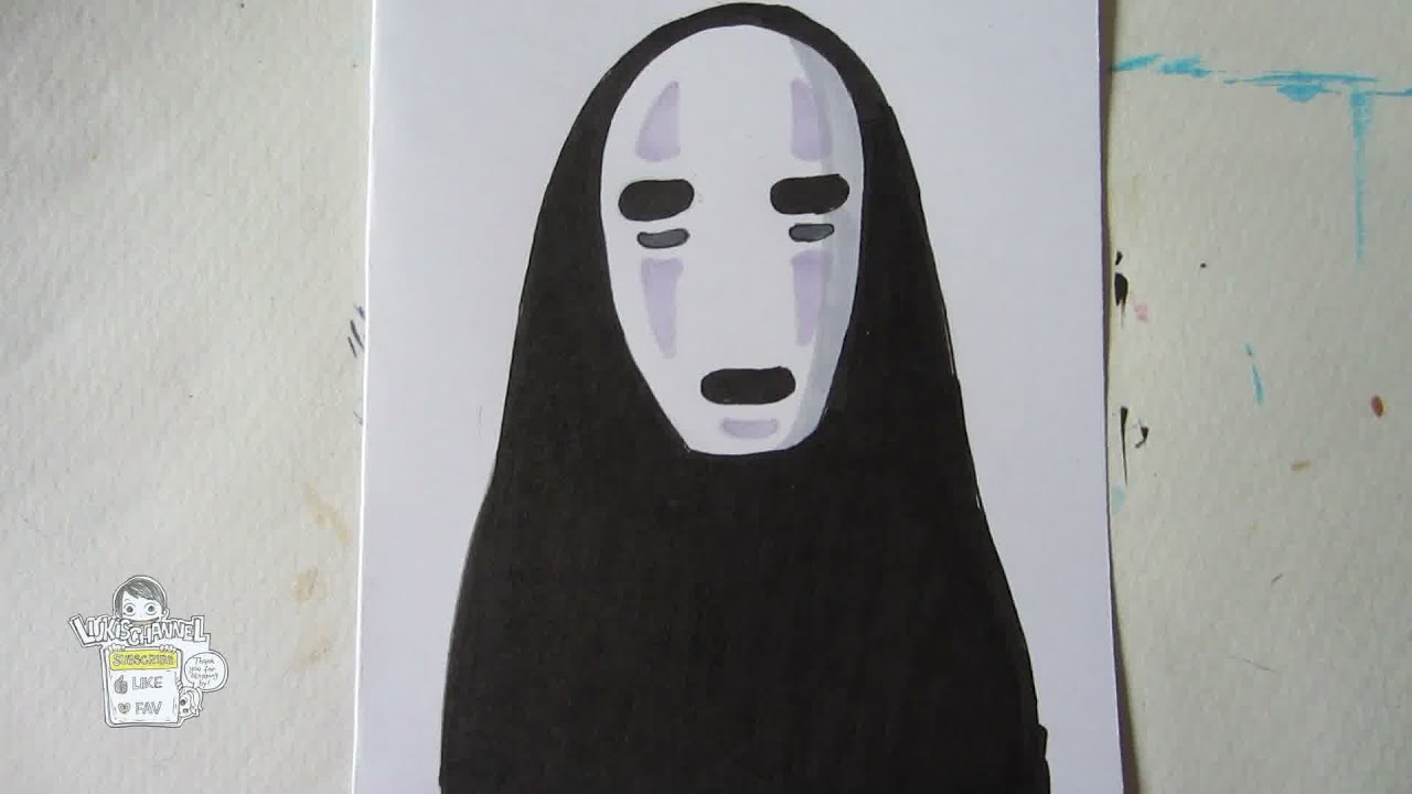 How to draw No Face from Spirited Away カオナシ - YouTube