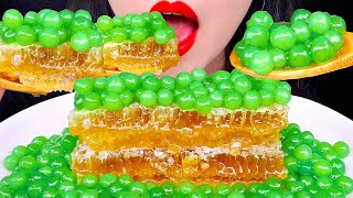 Asmr Honeycomb & Green Tapioca Pearls 벌집꿀, 타피오카펄 먹방 咀嚼音 ハニカム, タピオカ Eating Sounds Mukbang