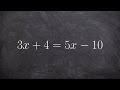 Solving an equation with variables on both side and one solution
