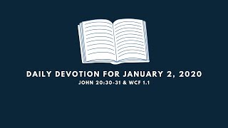 Daily Devotion for January 2, 2020