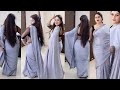 cute girl/bhabhi in silver satin saree || hot scene || hot bhabhi || viral reels