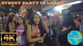 Night Time Street Party Carnival 2023 Lapa - Rio De Janeiro, Brasil 4K Virtual World Tour
