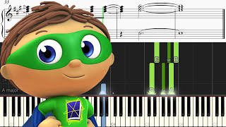 Super Why Theme Song - Easy Piano Tutorial Sheet Music