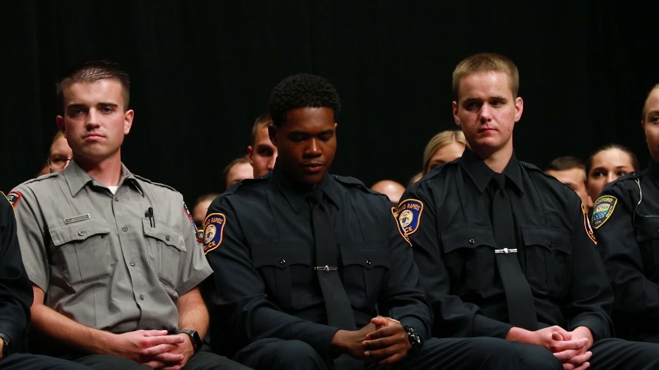 Grand Rapids City Police Officer Blake Walton, '19 talk about his experience in the GVSU Academy.
