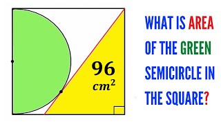Can you find the area of the Green semicircle? | (Important Math skills explained) | #math #maths