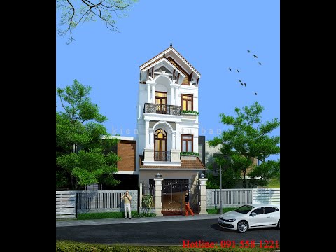 Thiết kế nhà phố 3 tầng 1 tum mặt tiền 5m chị Trinh - Hải Phòng