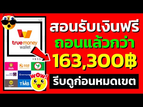 ดูวีดีโอได้เงินจริง 163,300 บาท สอนหาเงินเข้า Truemoney wallet ฟรี แอพหาเงินเข้าบัญชีธนาคารฟรี