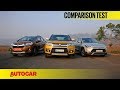 Honda WR-V vs Maruti Vitara Brezza vs Hyundai i20 Active | Comparison Test | Autocar India