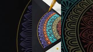 Multicolored Mandala Art | Process  | Satisfying art | She Draws #shorts