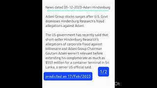 Prediction Success Adani- Hindenburg Row Predicted On 17February2023