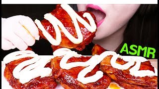 ASMR KOREAN BBQ CHICKEN WHITE SAUCE 자메이카 통다리 치킨 치밥 먹방 (EATING SOUNDS) NO TALKING