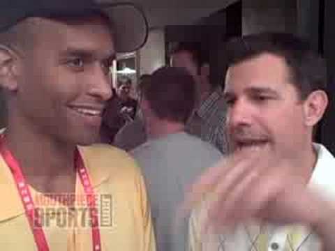AVP and Olympic outdoor volleyball announcer Chris quot;Geeterquot; McGee congratulates gold medalist Kerri Walsh during an after-party celebration. kerri walsh tape. AVP and Olympic outdoor volleyball announcer Chris quot;Geeterquot; McGee congratulates gold medalist Kerri Walsh during an after-party celebration.