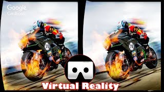 3D VR High Speed Motorcycle Ride Virtual Reality Vídeo  [Google Cardboard VR Box] 3D SBS