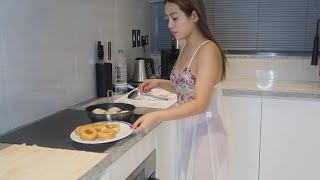 How to make donut with powder milk coated simple and easy by kaye Torres