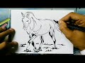 How to draw Tribal Horse - Tribal Tattoo Design Style - Art Maker Akshay