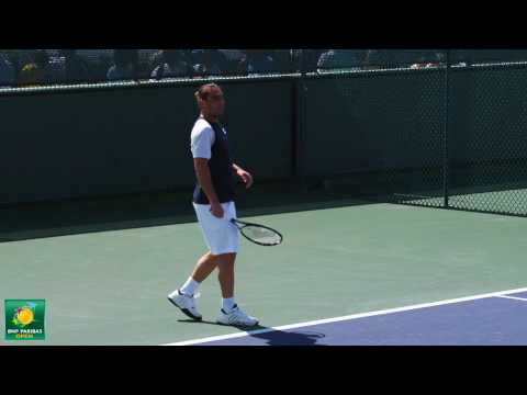 Marcos バグダディス warming up in slow motion high definition -- Indian Wells Pt． 23