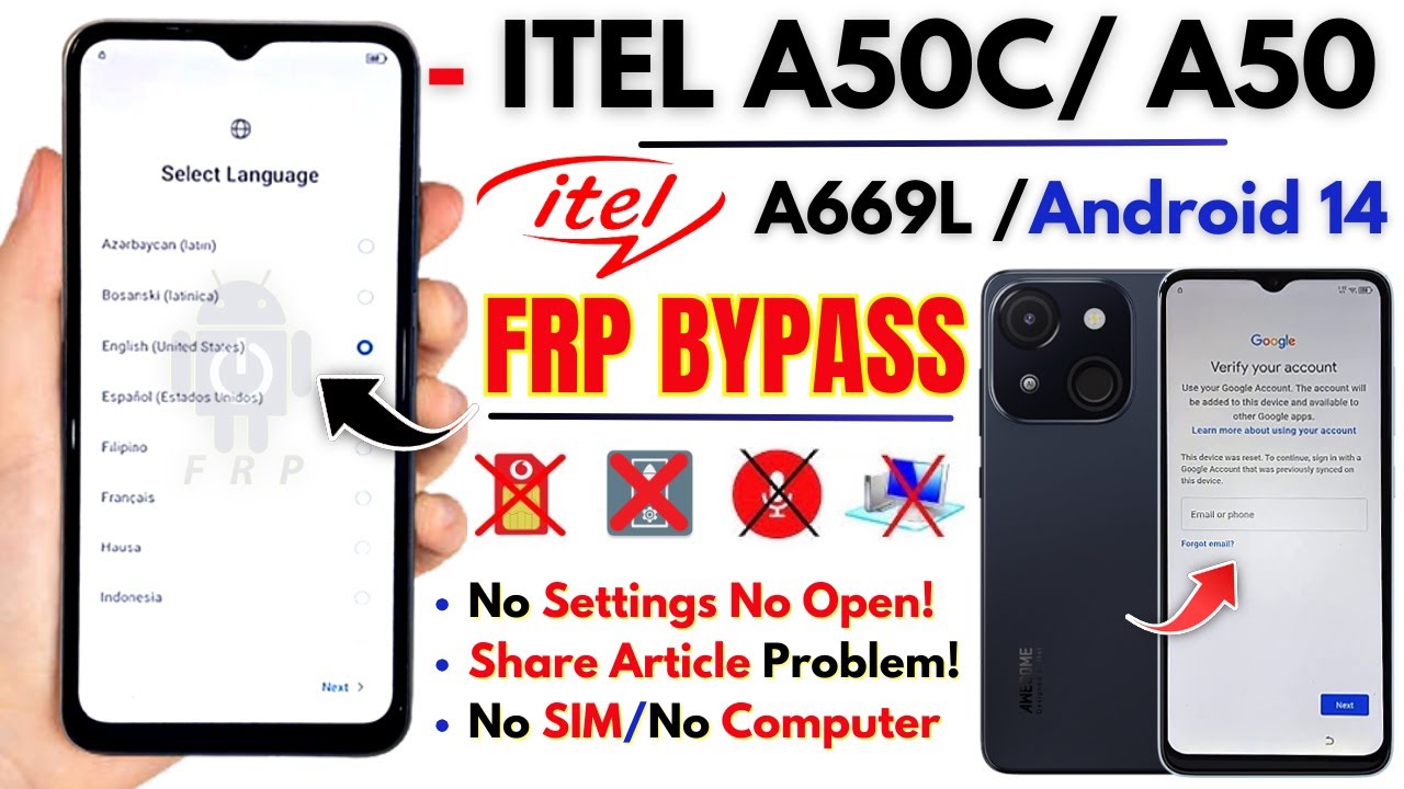 Unlock ITEL A50/ A50C FRP Bypass 2025 Without PC -ITEL Unlock ITEL A50/ A50C FRP Bypass 2025 Without PC -ITEL