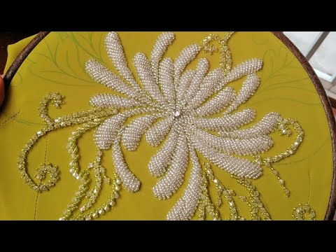 Đính kết hạt cườm 41 | hoa cúc