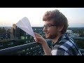 Telekinetic man plays with paper planes!!
