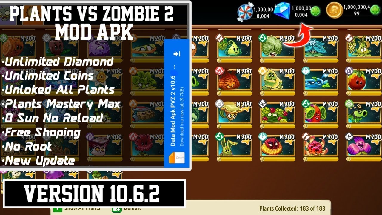 Plants VS Zombies 2 Mod Apk New 2023 V10.6.2 – Unlimited Plants VS Zombies 2 Mod Apk New 2023 V10.6.2 – Unlimited