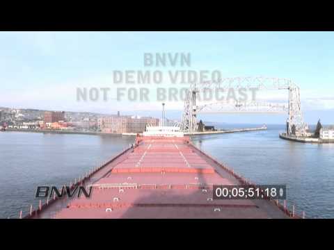 Edward L. Ryerson Arrival into Duluth, MN Canal Park. Time Lapes lift bridge