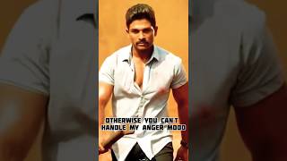 Allu Arjun Atude Status Allu Arjun Angry Mood Status Boys Atude Status