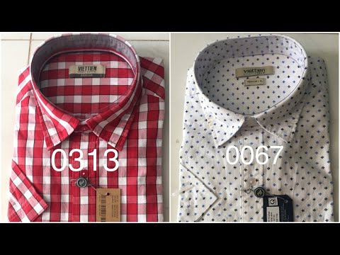 Áo sơ mi nam Việt tiến giá mác 435k giảm còn 275k vạt ngang