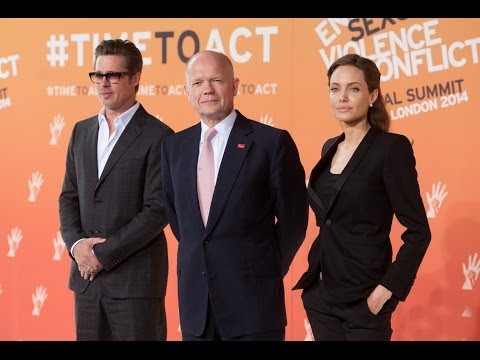 Brad Pitt and Angelina Jolie - at Global Summit To End Sexual...