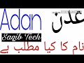 Adan name Meaning in urdu